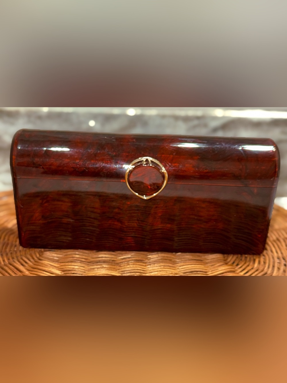 Vintage Wilardy Tortoise Lucite Clutch 1950s